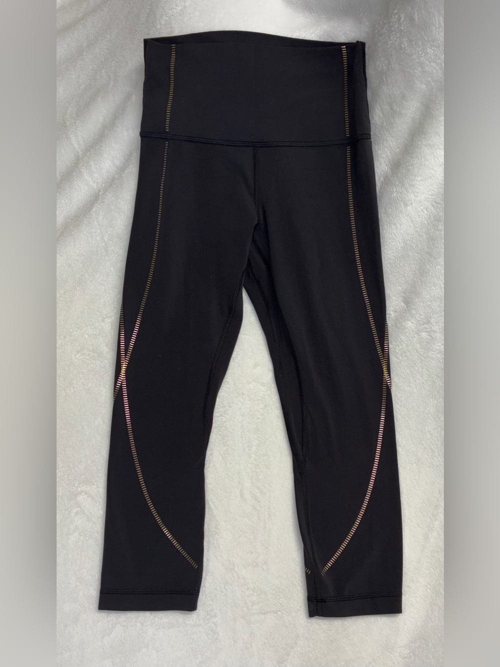 Lululemon Align Special Edition Metallic Gold Stitch Leggings Size 6 / M